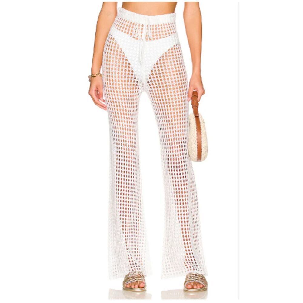 Superdown Elektra Crochet Pants Drawstring Beach Cover Swimwear Small NEW